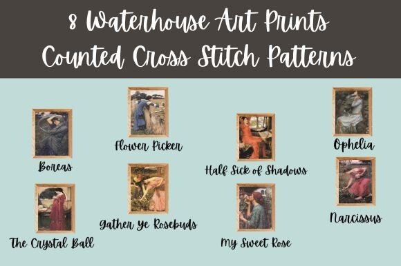 8 Waterhouse Cross Stitch Patterns