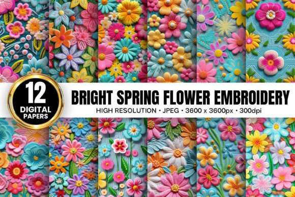 Bright Spring Floral Embroidery Patterns