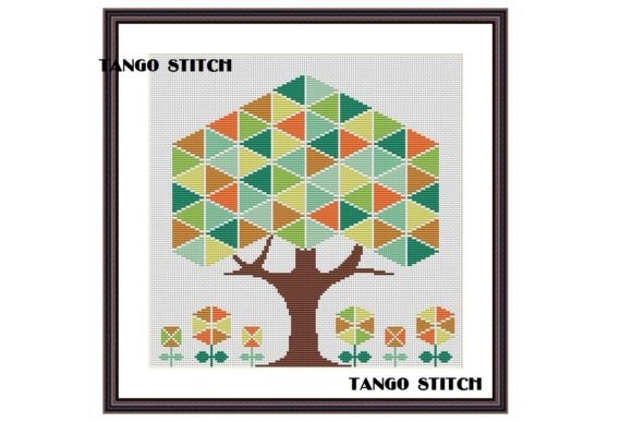 Geeometric Tree Easy Cross Stitch Art