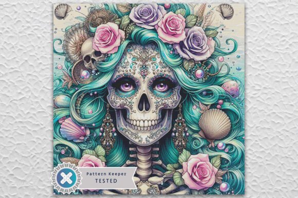Halloween Mermaid Cross Stitch Pattern