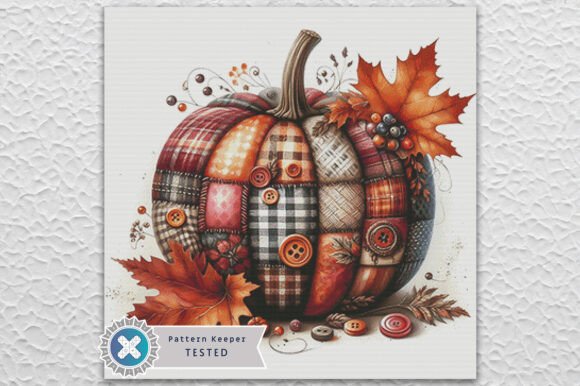 Patchwork Pumpkin Cross Stitch Pattern