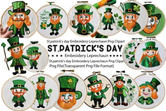 St. Patrick's Day Embroidery Leprechaun